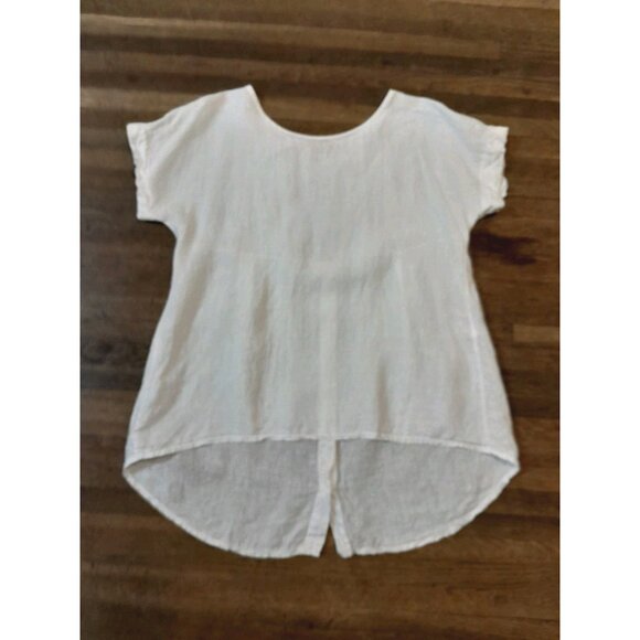Terzo Millennio Womens Linen Quiet Luxury Beach Vacation Hi Lo Sz Small Top - Picture 1 of 7